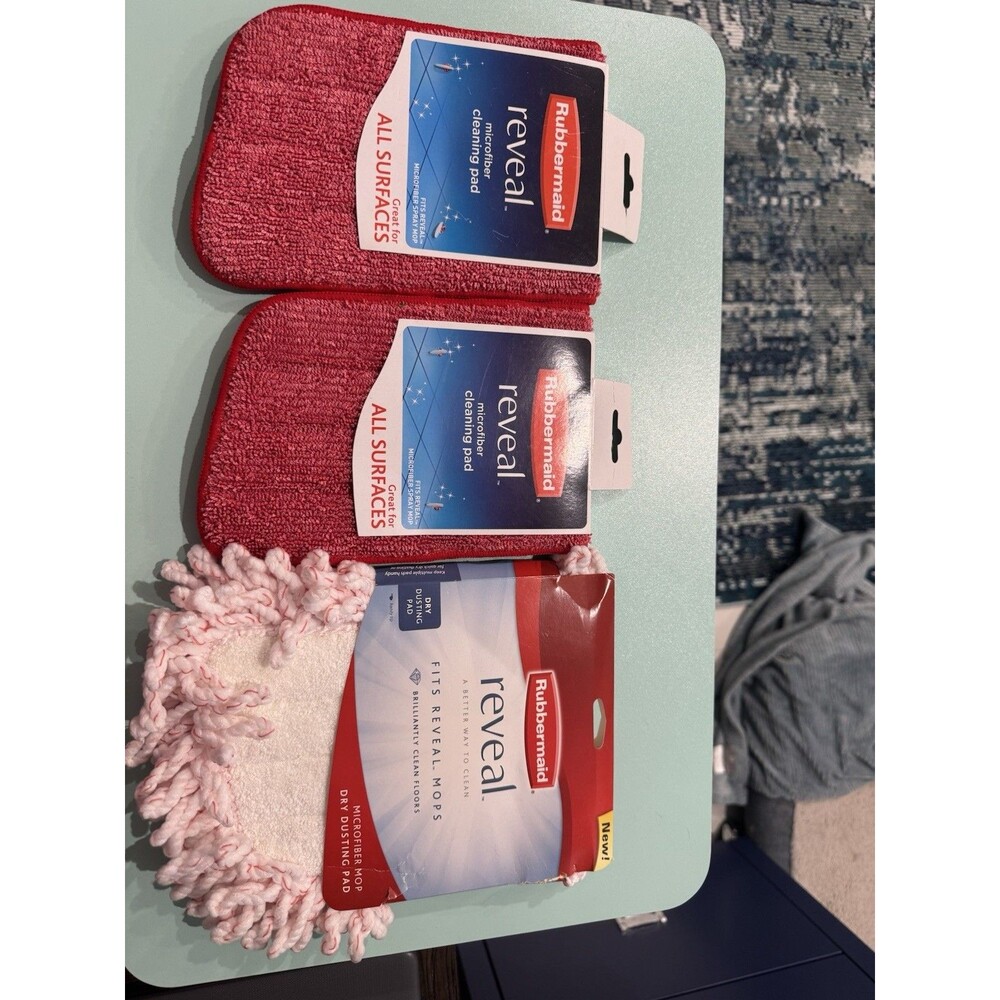 Lot Of 3 New Rubbermaid Reveal Microfiber Pads & Dusting Pad